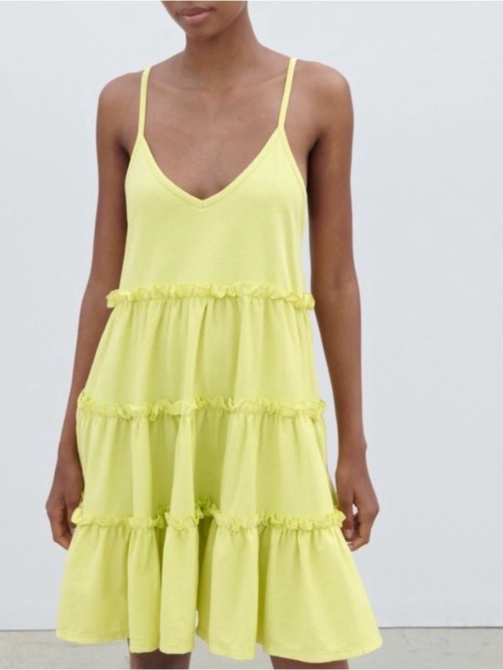 ZARA Tiered Ruffle Babydoll Mini Dress | Sz M